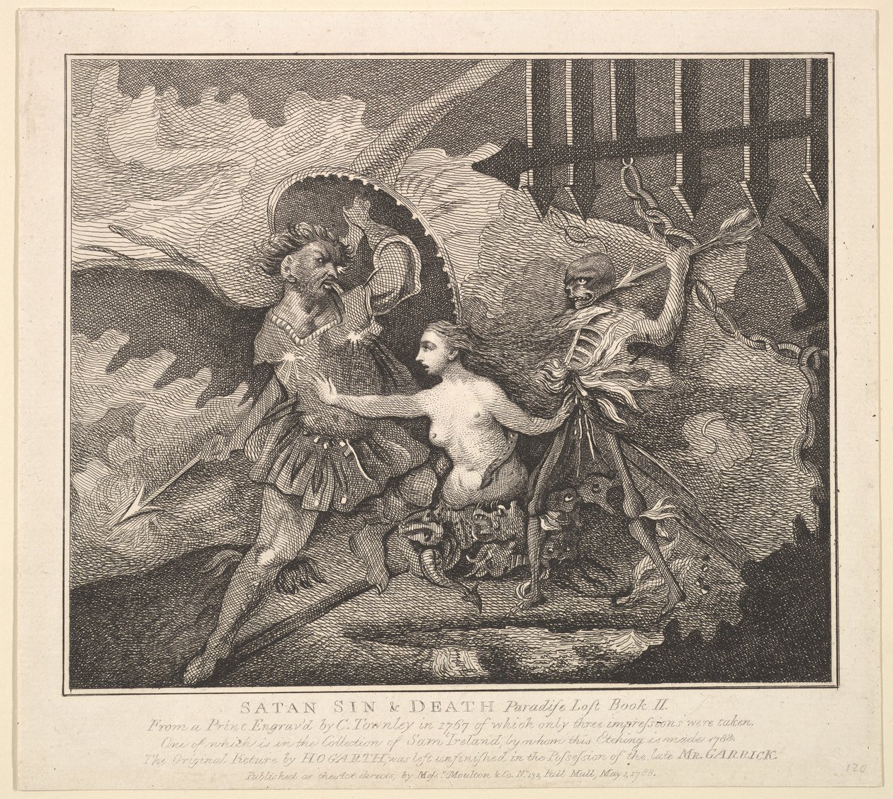 Saatana, synnin ja kuoleman paratiisi kadonnut, kirja II, 1. toukokuuta 1788. tekijältä Samuel Ireland