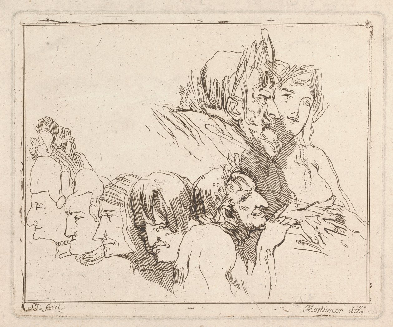 Kolme etsausta yhdelle arkille: Studies of Heads tekijältä Samuel Ireland