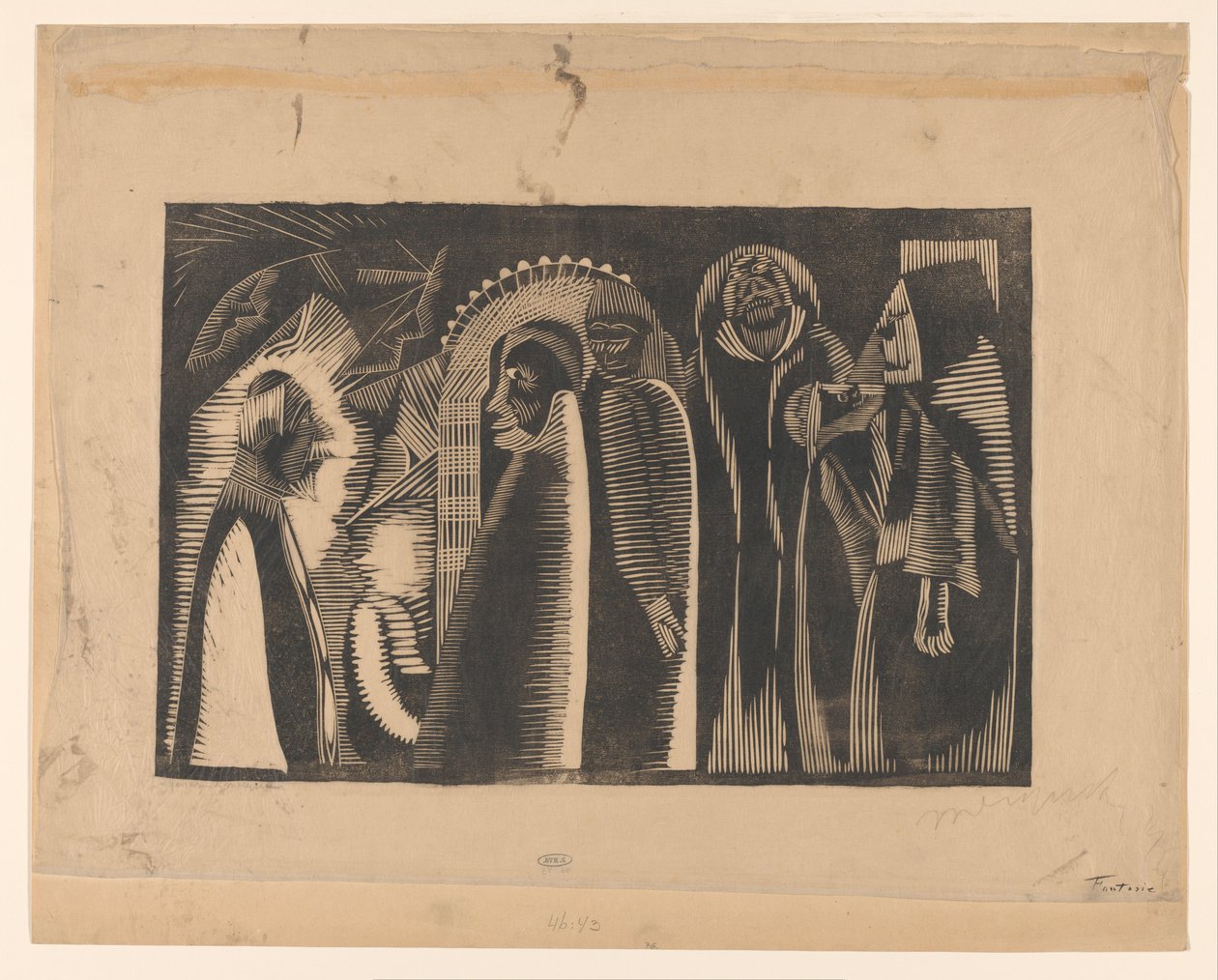 Fantasie (alkuperäinen nimi esineessä) tekijältä Samuel Jessurun de Mesquita (signed by artist)