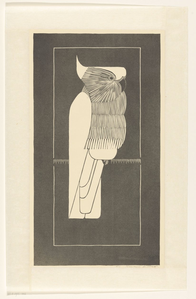 Kroonkaketoe (alkuperäinen nimi) tekijältä Samuel Jessurun de Mesquita (signed by artist)