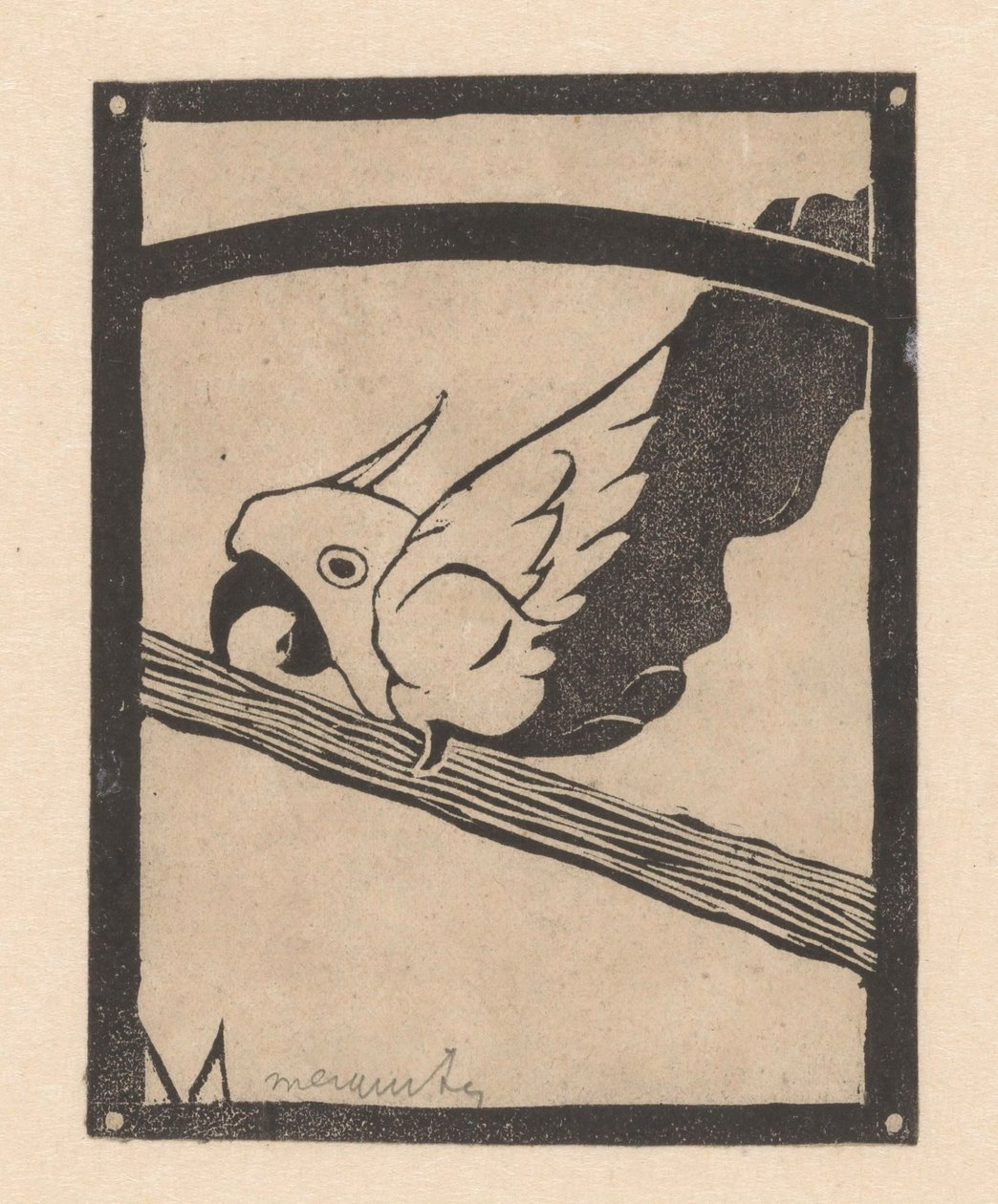 Isä (huutava kakadu) tekijältä Samuel Jessurun de Mesquita (signed by artist)