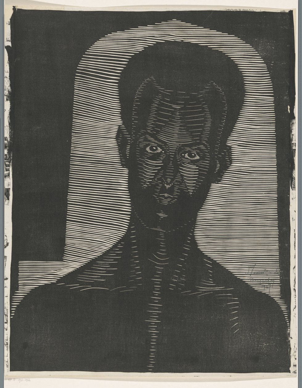Tuntemattoman miehen muotokuva Curaçau (otsikko esineessä) tekijältä Samuel Jessurun de Mesquita (signed by artist)