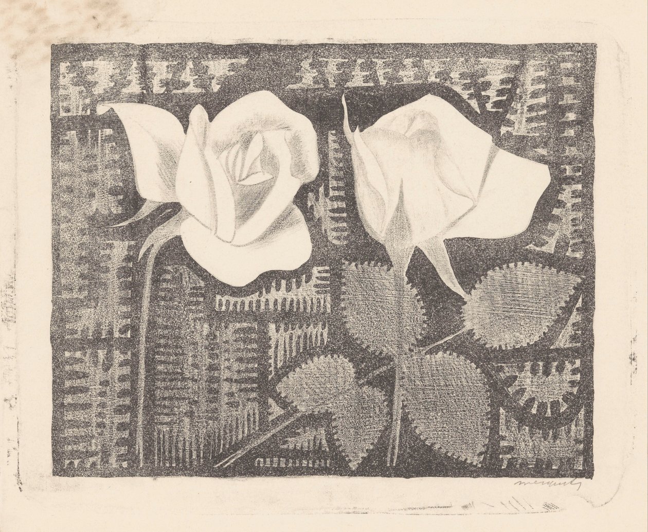 Kaksi ruusua tekijältä Samuel Jessurun de Mesquita (signed by artist)