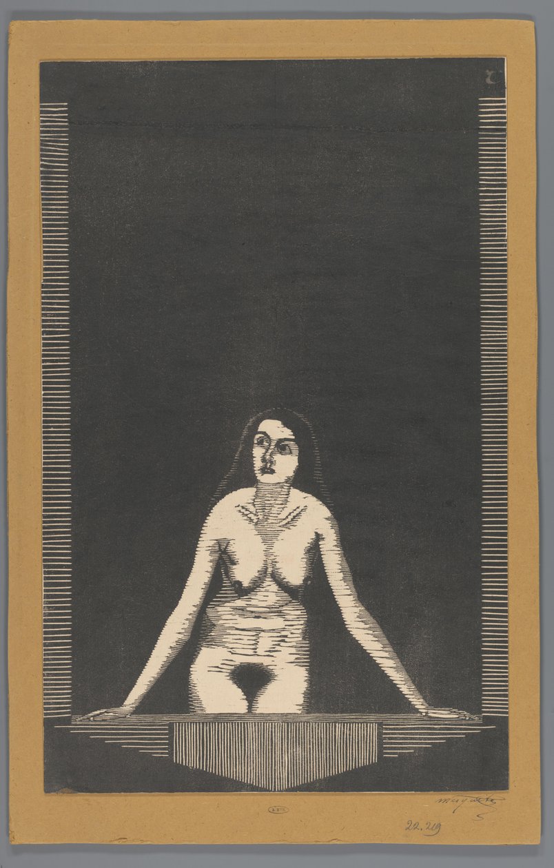 Nainen alaston ikkunalla tekijältä Samuel Jessurun de Mesquita (signed by artist)