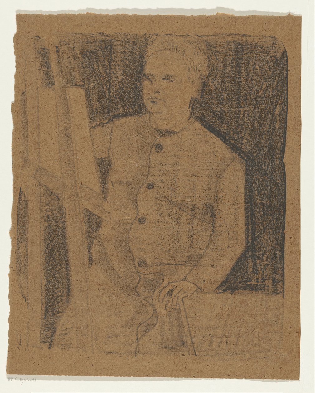 Omakuva maalaustelineen takana tekijältä Samuel Jessurun de Mesquita (signed by artist)