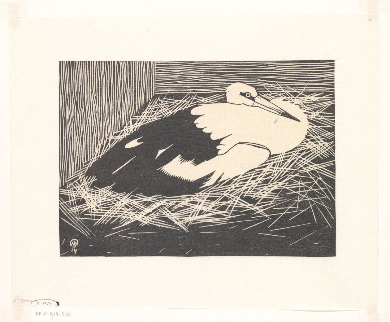 Valkoinen haikara (Magoear Stork) tekijältä Samuel Jessurun de Mesquita