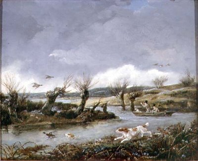 Ankkaammunta (öljy kankaalle) tekijältä Samuel John Egbert Jones