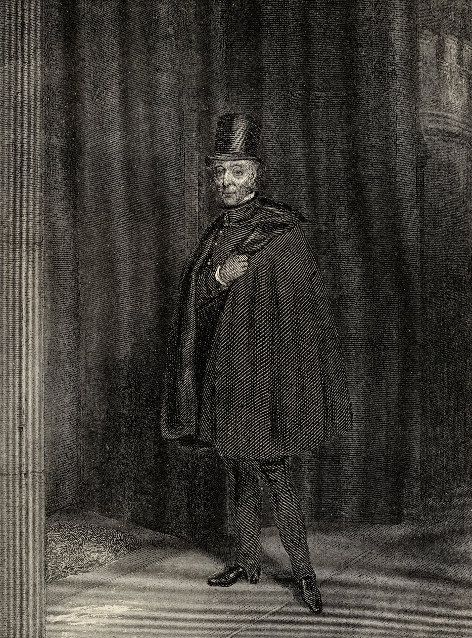 Herttua astumassa Lordihuoneeseen, piirros Sir Edward Creasyn julkaisusta "Memoirs of Eminent Etonians", julkaistu Lontoossa 1876 tekijältä Samuel John Egbert Jones