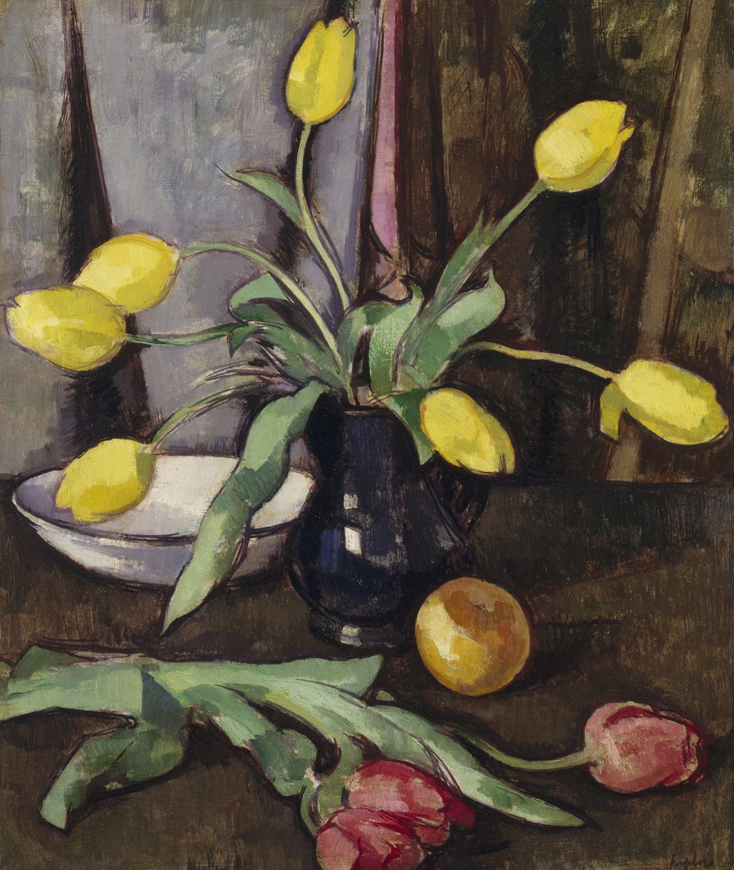 Asetelma tulppaanien kanssa (öljy kankaalle) tekijältä Samuel John Peploe