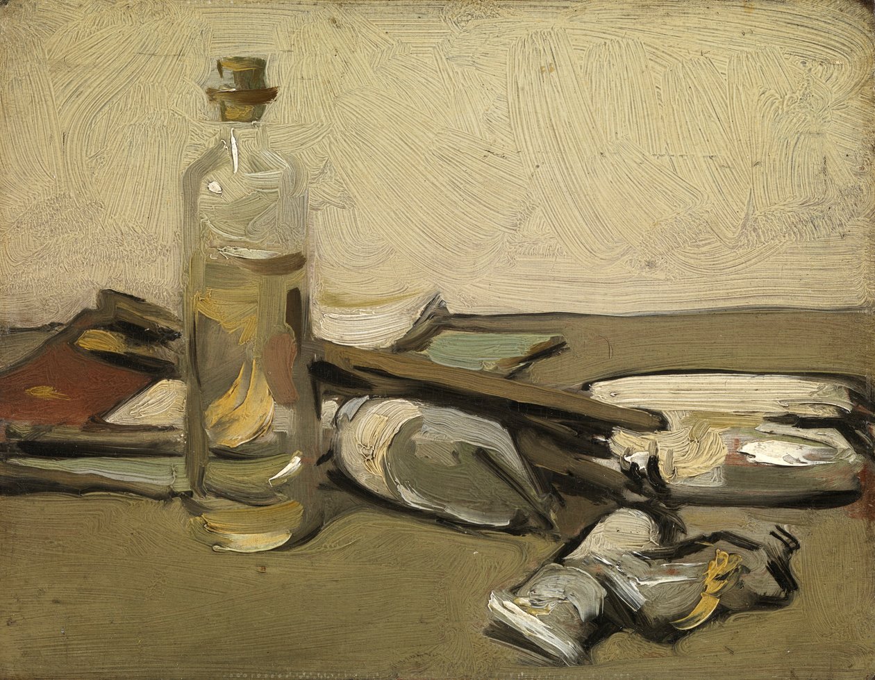 Still Life: Paint Tubes, n. 1903 (öljy paneelille) tekijältä Samuel John Peploe