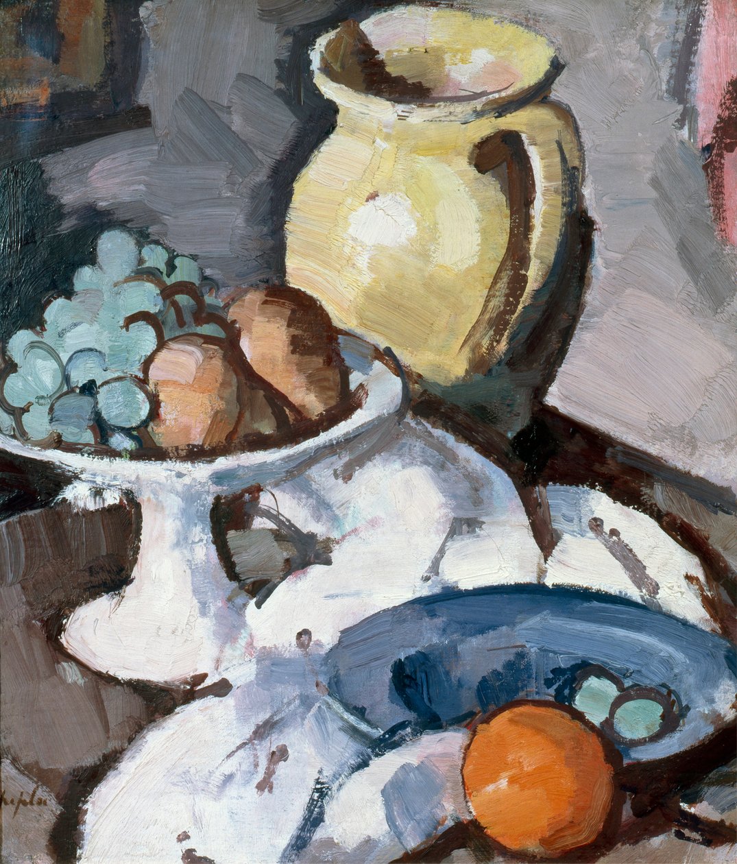 Keltainen kannu, noin 1930 (öljy kankaalle) tekijältä Samuel John Peploe