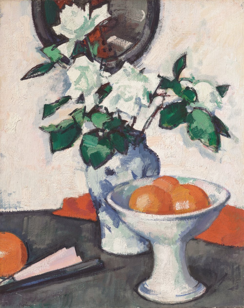 Valkoiset ruusut, n. 1924 (öljy kankaalle) tekijältä Samuel John Peploe
