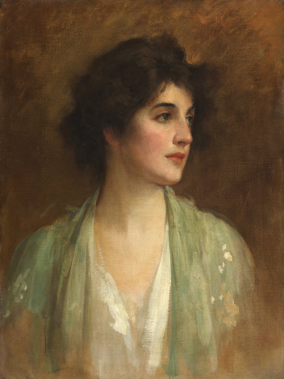 Vihreä huivi tekijältä Samuel Luke Fildes