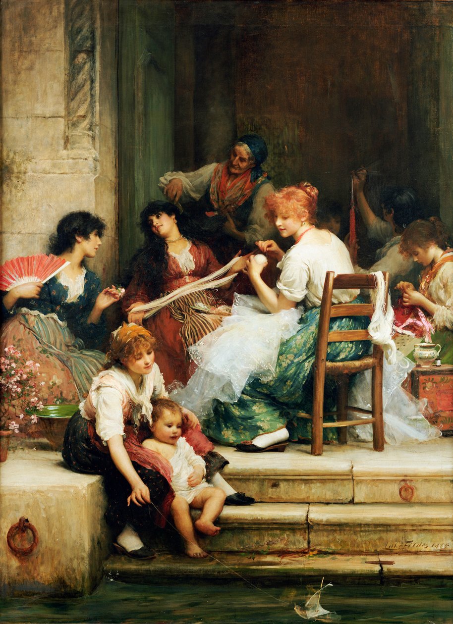 Venetsialainen elämä, 1884 tekijältä Samuel Luke Fildes