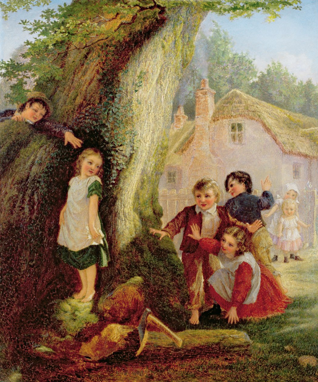 Piileskely, 1869 öljy kankaalle tekijältä Samuel McLoy