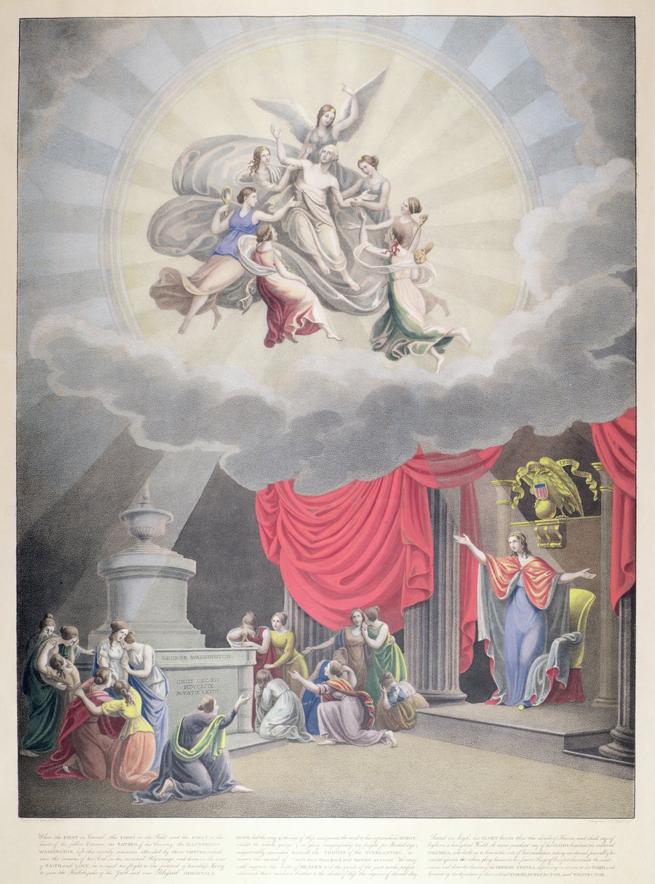 The Apotheosis of Washington, kaivertanut H. Weishaupt tekijältä Samuel Moore