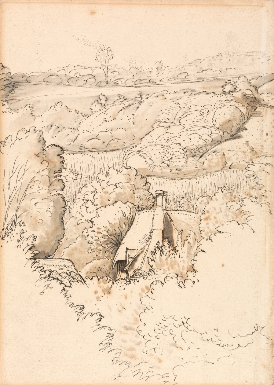 Mökki puiden keskellä, Shoreham tekijältä Samuel Palmer