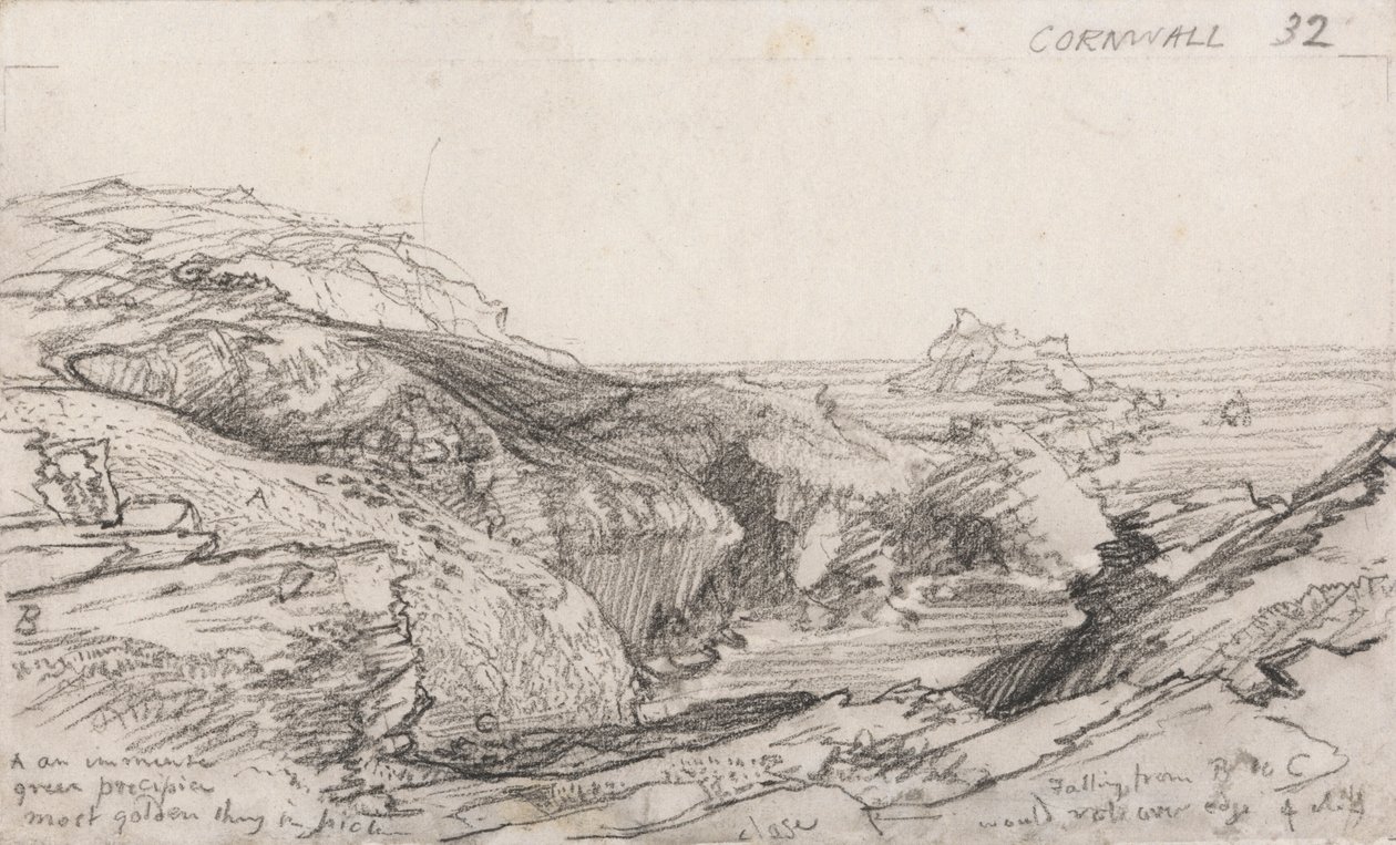 Sivu Cornish Sketchbookista: Cornwall 32 tekijältä Samuel Palmer