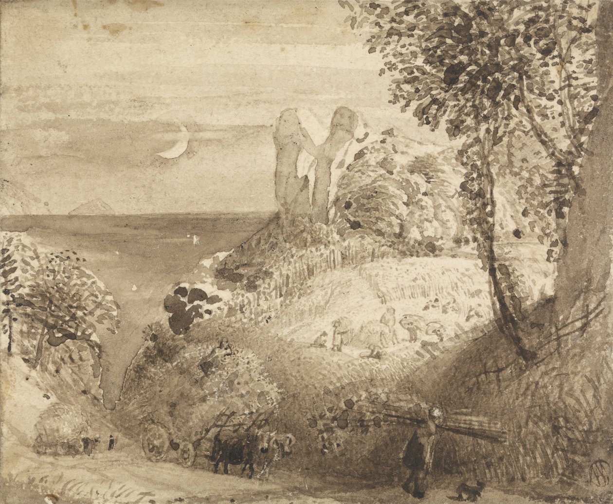 Pastoraalinen kohtaus tekijältä Samuel Palmer