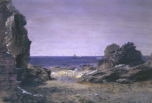 Backways lähellä Tintagel, Cornwall (akvarelli) tekijältä Samuel Palmer