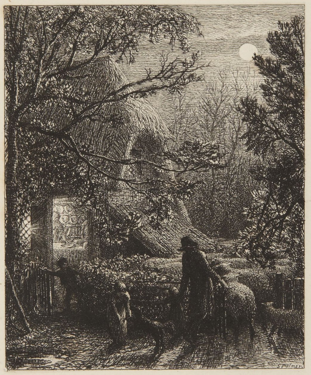 Joulu eli viimeisen lampaan vieminen tarhaan tekijältä Samuel Palmer