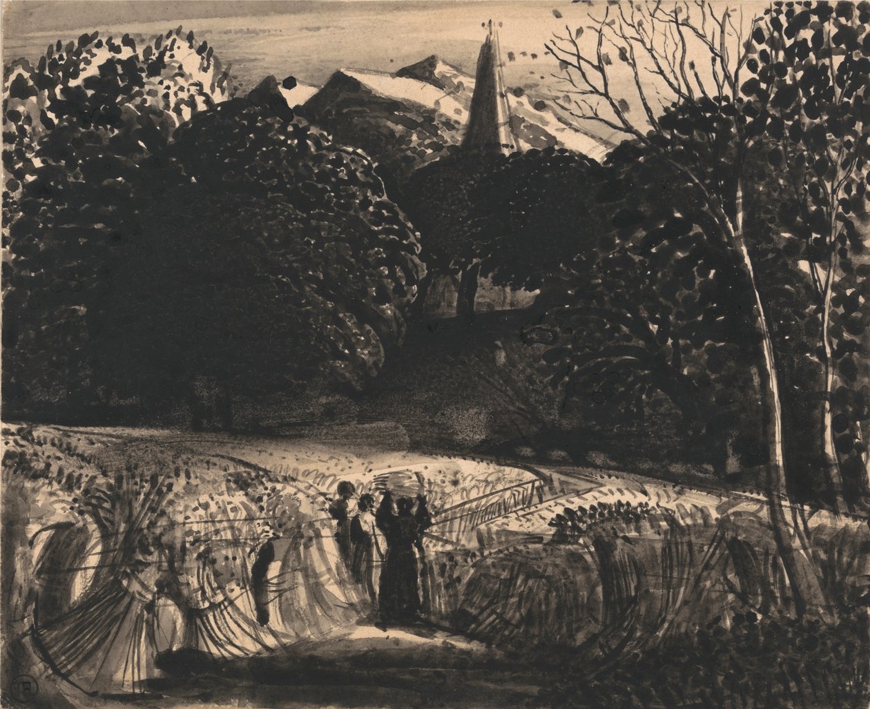 Milharal e Igreja por Moonlightfinnish tekijältä Samuel Palmer