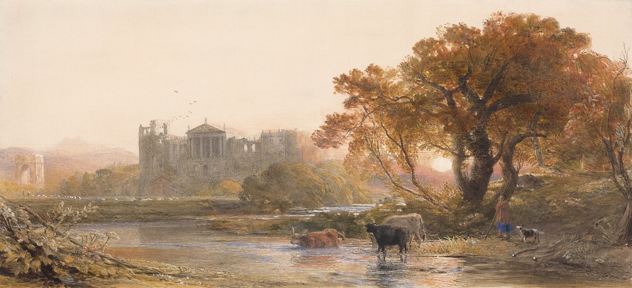 Ilta Italiassa, Deserted Villa, 1845 tekijältä Samuel Palmer