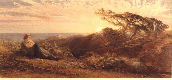 Tapahtuma, noin 1858 (akvarelli) tekijältä Samuel Palmer