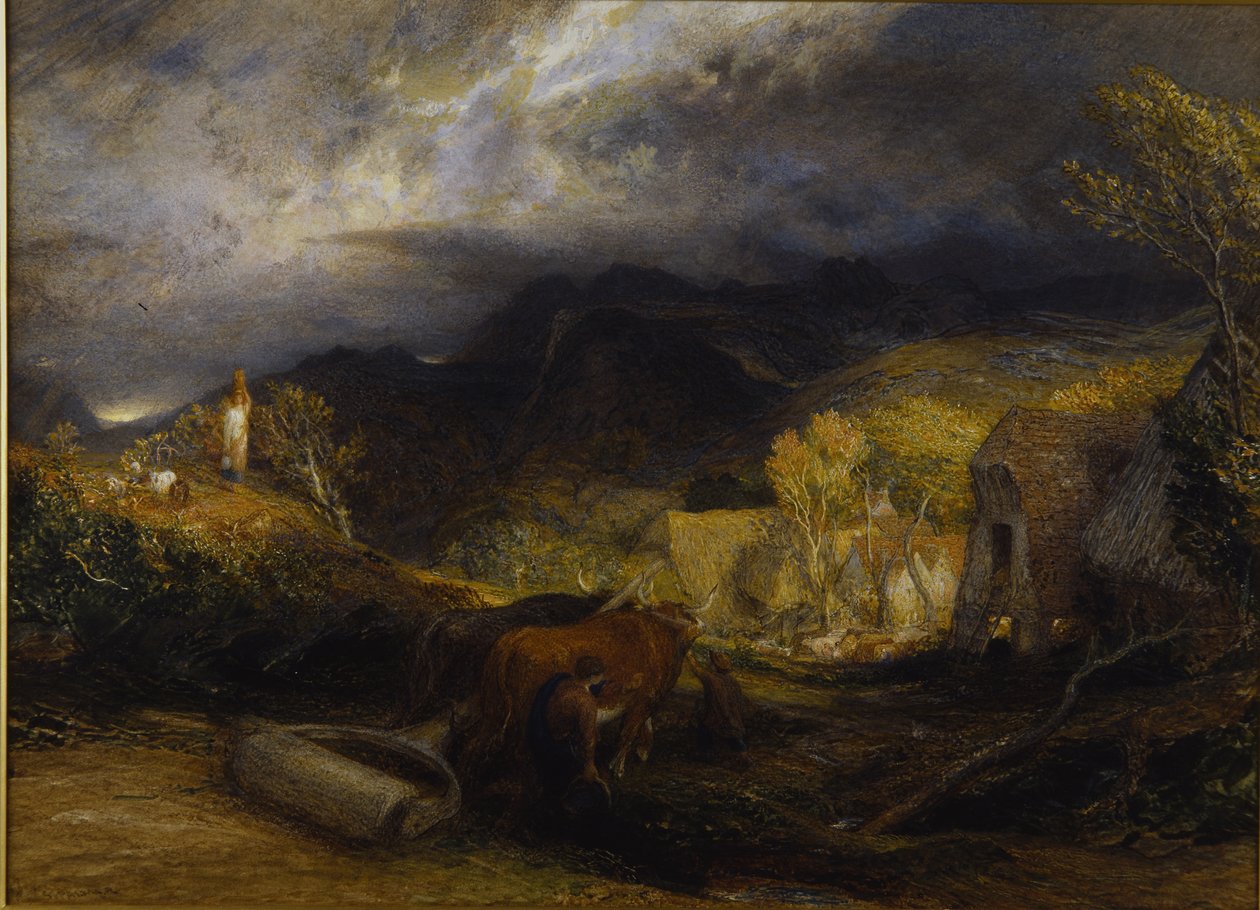 Matí (aquarel·la i cos a bord) finlandès tekijältä Samuel Palmer