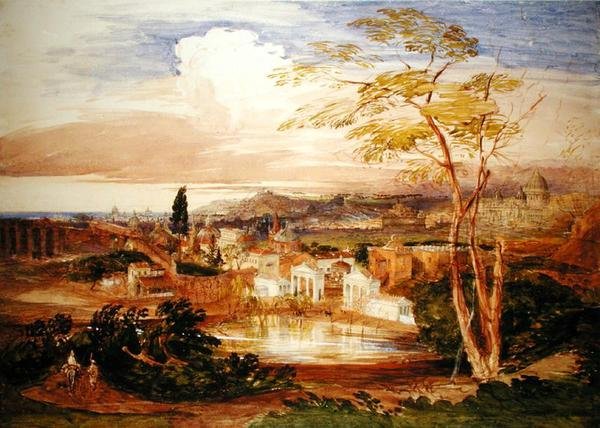 Rooma Borghesen puutarhasta tekijältä Samuel Palmer