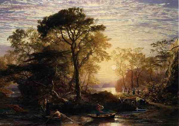 Sir Guyon Palmerin kanssa (akvarelli ja guassi paperille) tekijältä Samuel Palmer