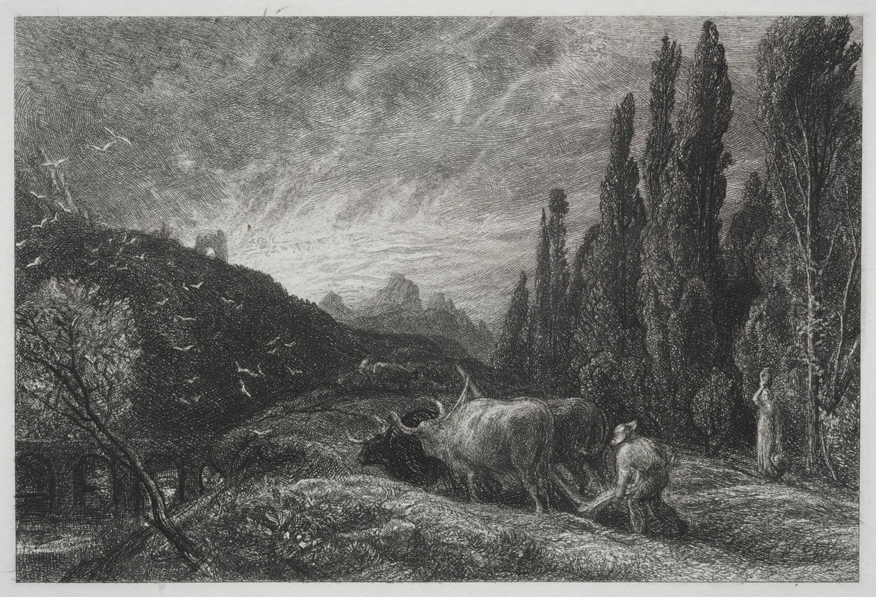 Early Ploughman, ennen vuotta 1861. tekijältä Samuel Palmer