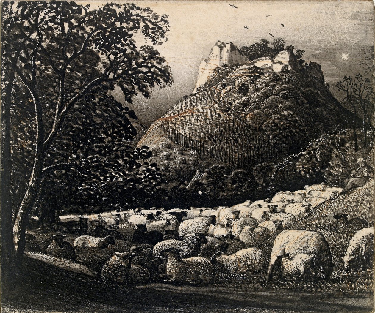 Parvi ja tähti, c1831-1832 tekijältä Samuel Palmer