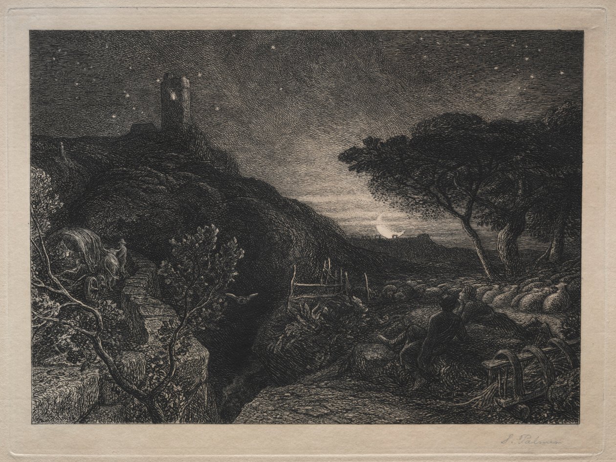 Yksinäinen torni. tekijältä Samuel Palmer