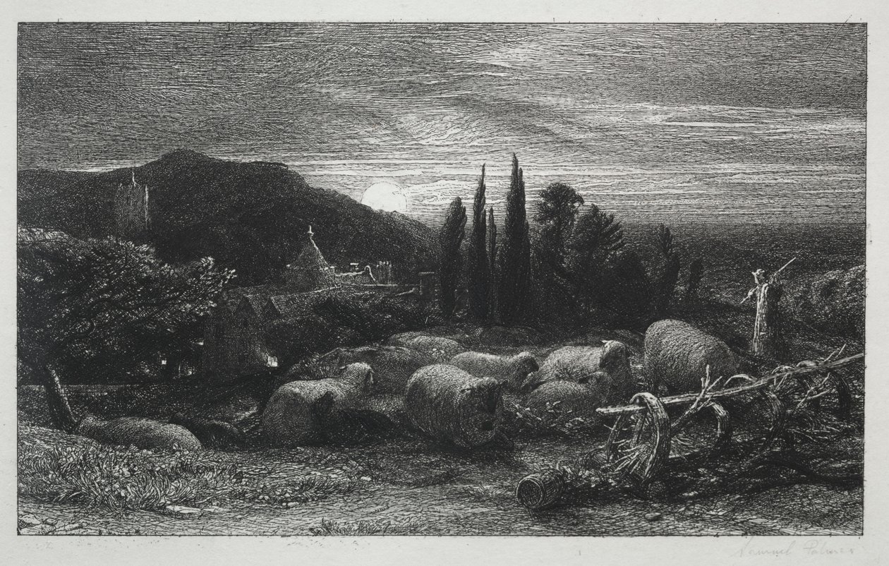 Nouseva kuu, 1857. tekijältä Samuel Palmer