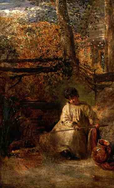 Nuori kalastaja (öljy laudalle) tekijältä Samuel Palmer