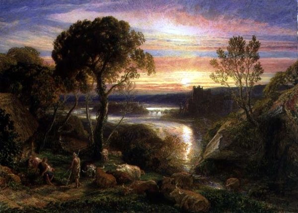 Tityrus entisöity perintöönsä, 1877 tekijältä Samuel Palmer