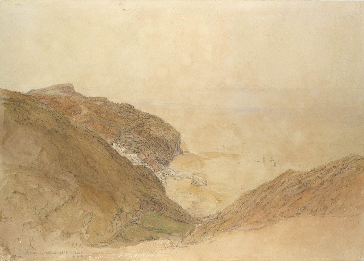 Näkymä Clovellystä, Devonista, n. 1848-49. tekijältä Samuel Palmer