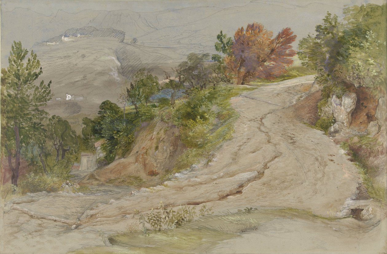 Tie italialaisessa vuoristomaisemassa tekijältä Samuel Palmer