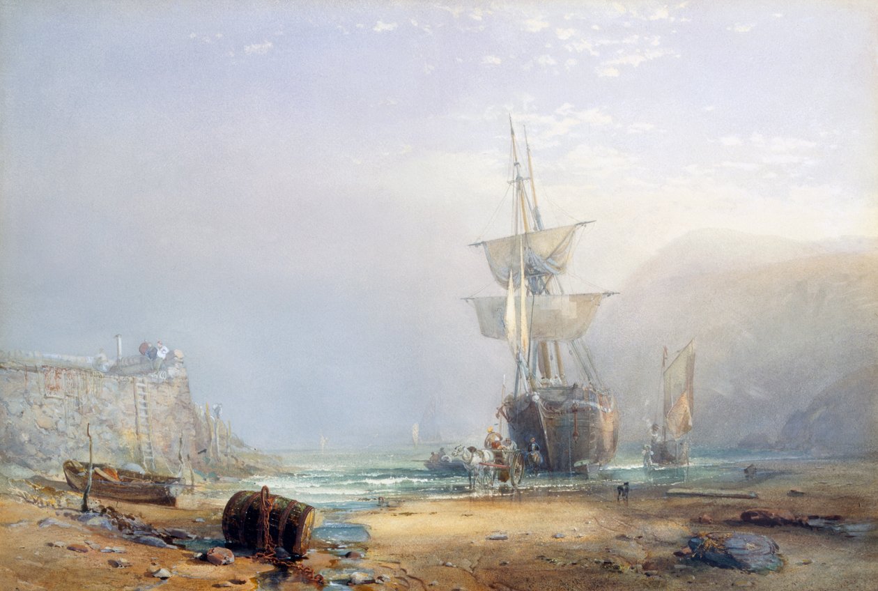 Sumuinen aamu Devonin rannikolla, 1853 tekijältä Samuel Phillips Jackson