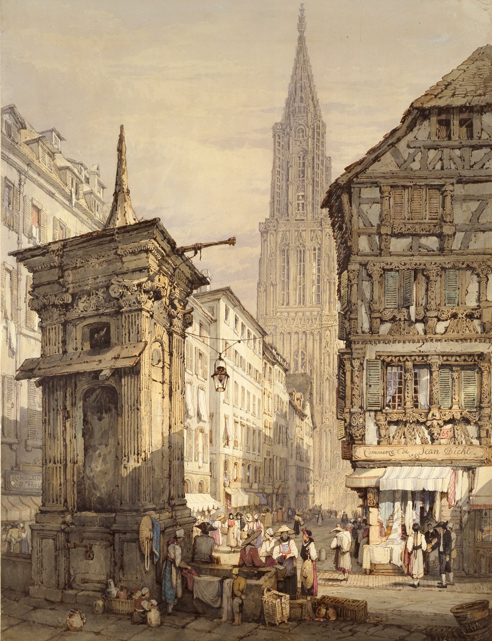 Una vista a Estrasburg, 1822 finlandès tekijältä Samuel Prout