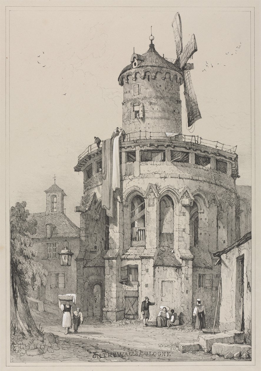 Flanderissa ja Saksassa tehtyjen luonnosten faksimilejä: Seinillä, Köln, 1833. tekijältä Samuel Prout
