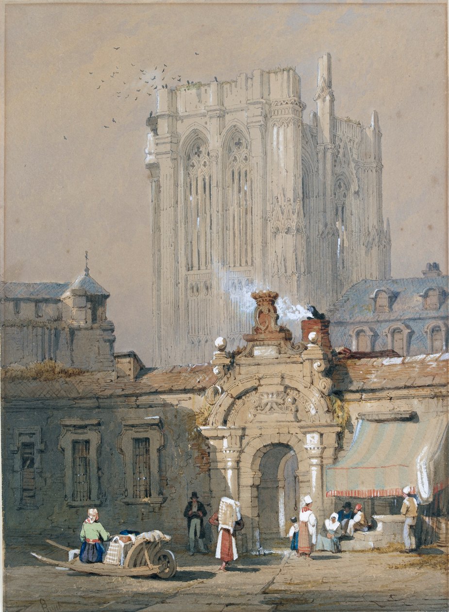 Vanha torni, Kölnin tuomiokirkko, 1800-luvun alku tekijältä Samuel Prout