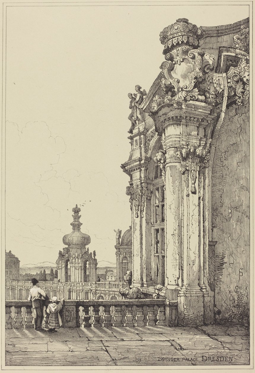 Zwingerin palatsi, Dresden tekijältä Samuel Prout