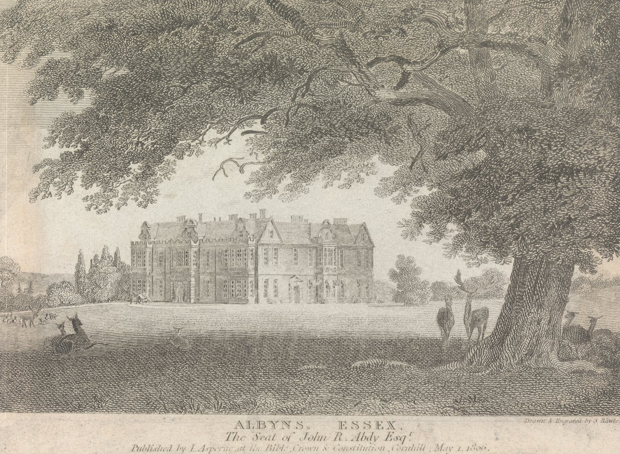 Albyns, Essex, The Seat of John R. Abdy, Esquire (julkaisija L. Asperne); sivu 7 (Nide 1) tekijältä Samuel Rawle