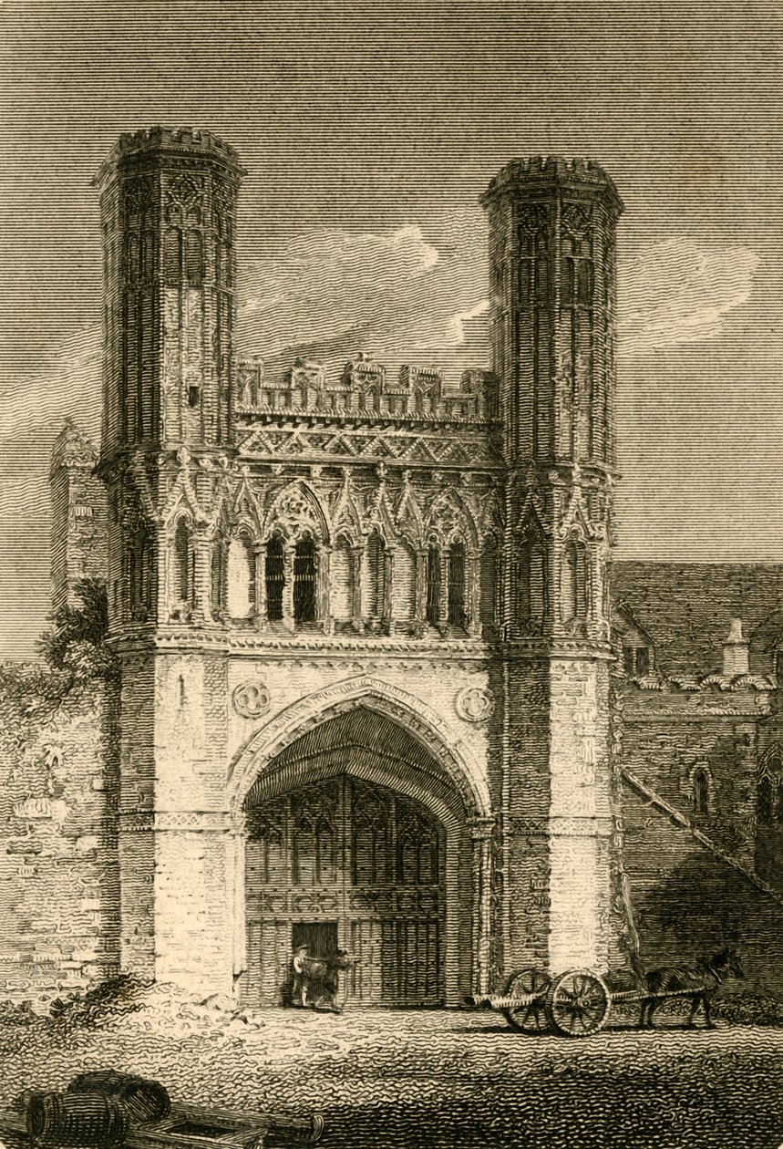 St. Augustines Gate, Canterbury Kent, 1802. tekijältä Samuel Rawle
