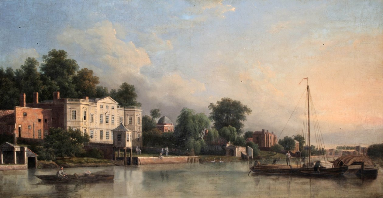 Näkymä Popes Villasta, Twickenham, Middlesex, n. 1760 tekijältä Samuel Scott