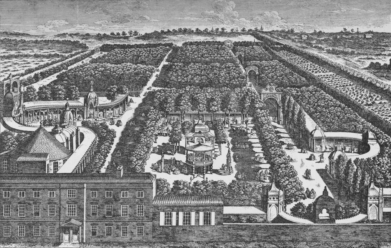 A General Prospect of Vauxhall Gardens, c1756, 1912 tekijältä Samuel Wale
