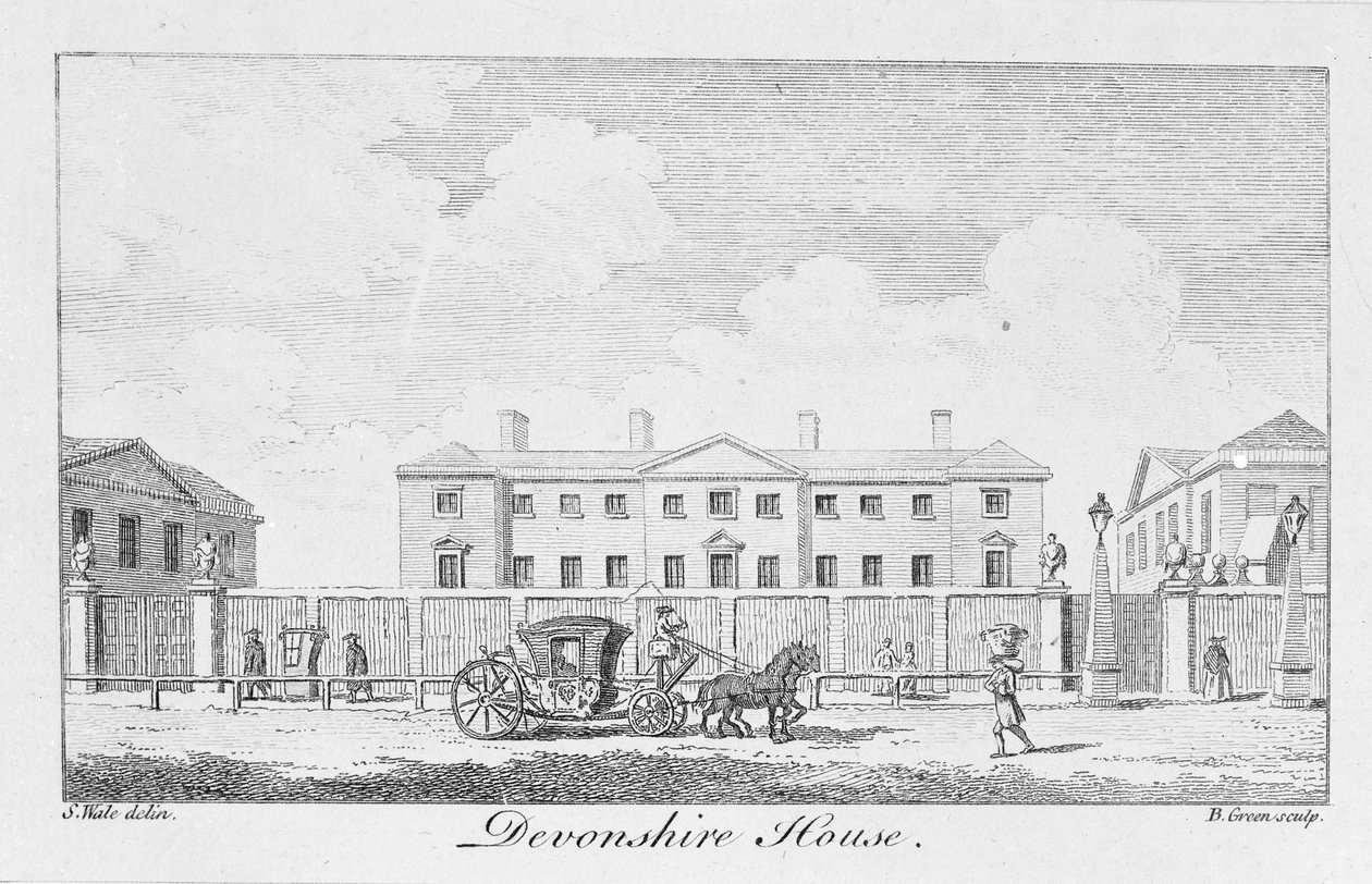 Devonshire House, inukit ni Benjamin Green, 1761 finn tekijältä Samuel Wale