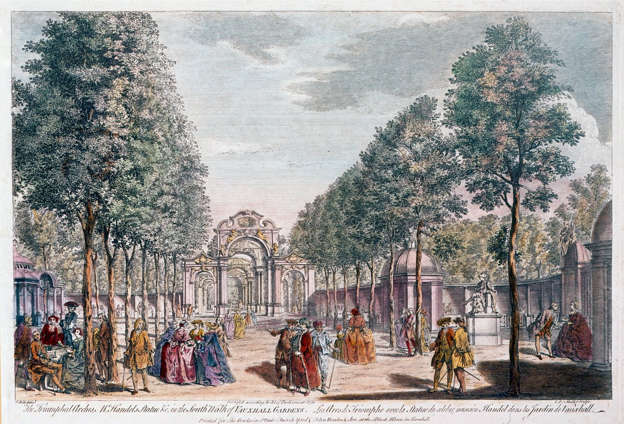 Vauxhall Gardens, kaiverrus John Miller alias Johann Sebastian Müller tekijältä Samuel Wale